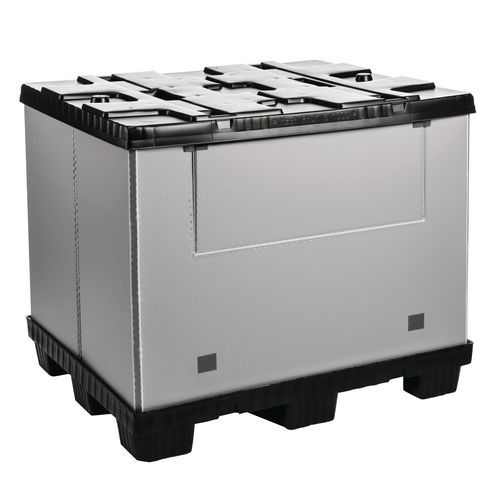 Caisse-palette pliable Mega Pack - Parois pleines - 1 côté rabattable