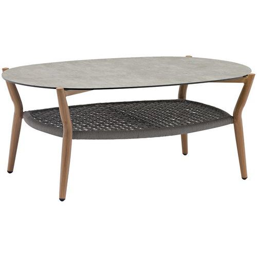 Table basse Nordic structure alu - plateau oblong compact