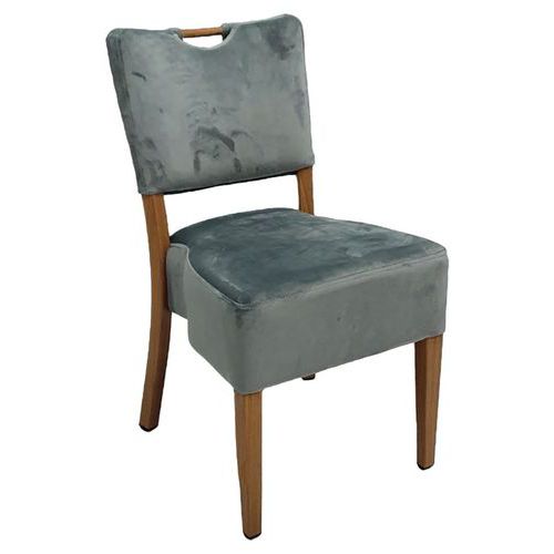 Chaise Verone structure hêtre massif - assise et dossier tissu velours