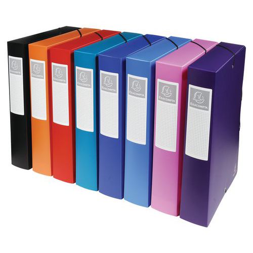 Boîte de classement Exabox polypropylène opaque - Assortis - Lot de 8