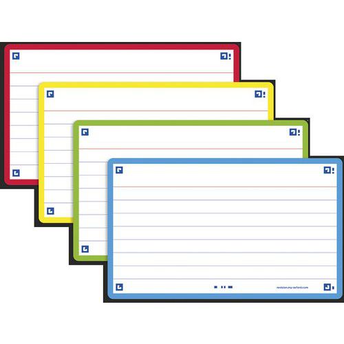 Fiches bristol Flash 2.0 75x125 mm lignées - Oxford