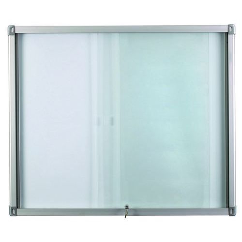Vitrine d'intérieur Leaf - Fond aluminium - Porte en verre de sécurité