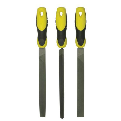 Jeu de 3 limes mi-douces 200mm - Stanley