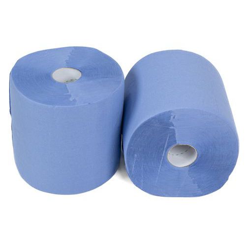 Bobine industrielle bleue - 800 feuilles - Lot de 2 - Manutan Expert