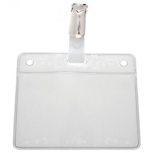Porte-badge souple prêt à l'emploi avec clip - Paquet de 100 - Sogedex