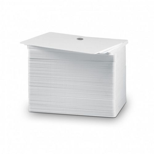 Carte fine PVC blanches perforées 5 mm - Paquet de 100 - Sogedex