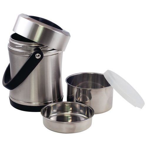 Lot de 2 boites à repas inox 1,6 L Plastorex