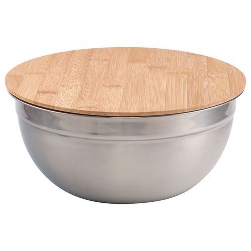 Lot de 3 saladiers inox avec couvercle Plastorex