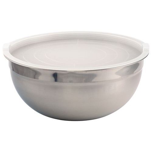 Lot de 3 saladiers inox avec couvercle polypropylène Plastorex