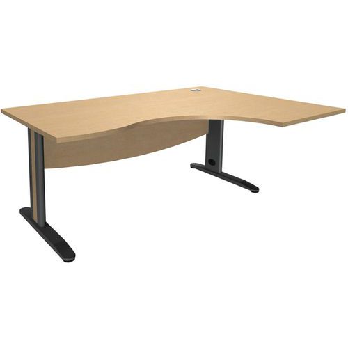 Bureau asymétrique avec retour et pieds en L 160cm Quatuor - Manutan Expert