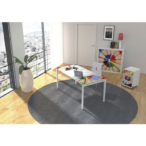 Set bureau droit avec caisson et armoire - Manutan Expert