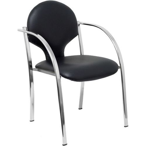Chaise de réunion Hellin en similicuir chromé - Piqueras y crespo Chaise de réunion Hellin en similicuir chromé - Piqueras y crespo