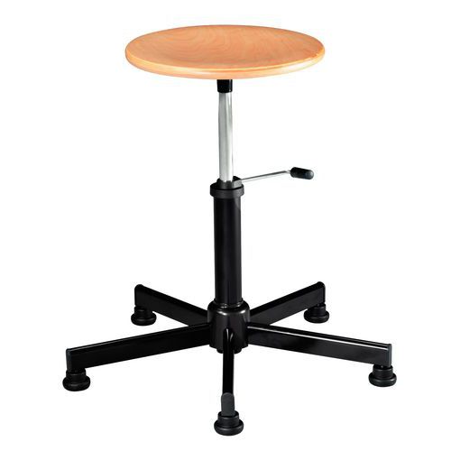 Tabouret Quick-Step Avec Roulettes - Hauteur 42 Cm - Métal Noir - Pour Atelier, Bureau, Cuisine