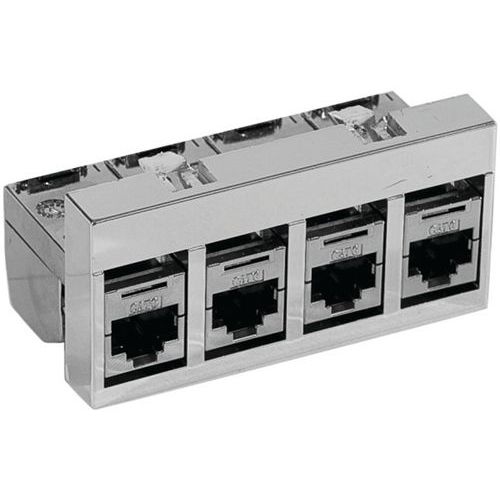 Bloc 4 x RJ45 CAT 6A STP équipé