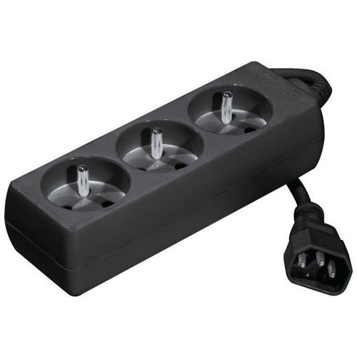 Multiprise onduleur 3 prises / cordon IEC C14 noire - 4,0 m