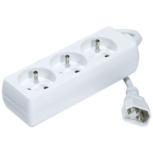 Multiprise onduleur 3 prises / cordon IEC C14 blanche -0,8 m