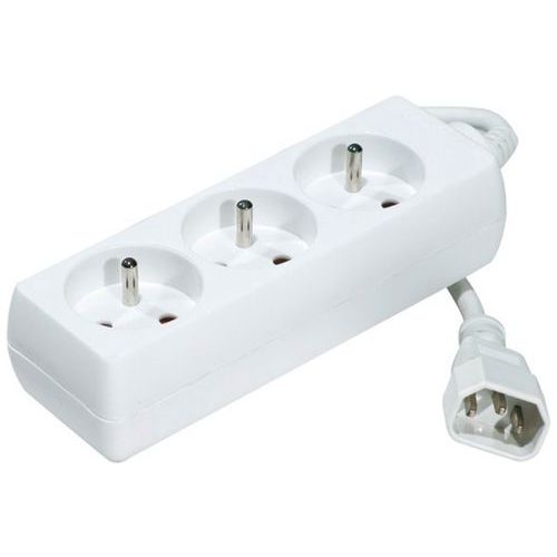 Multiprise onduleur 3 prises / cordon IEC C14 blanche -1,5 m