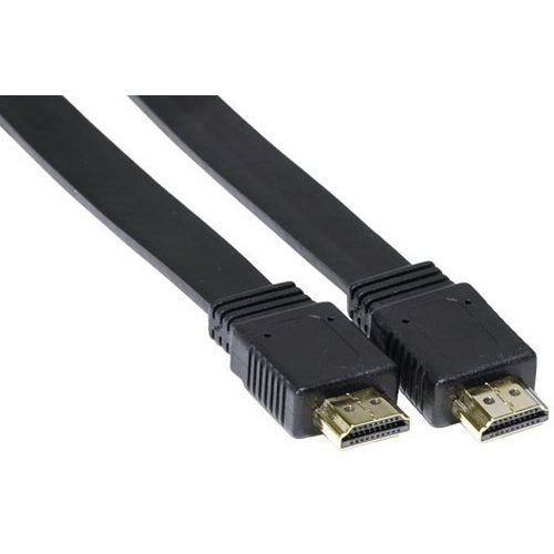 Cordon HDMI haute vitesse plat noir 1.50 m