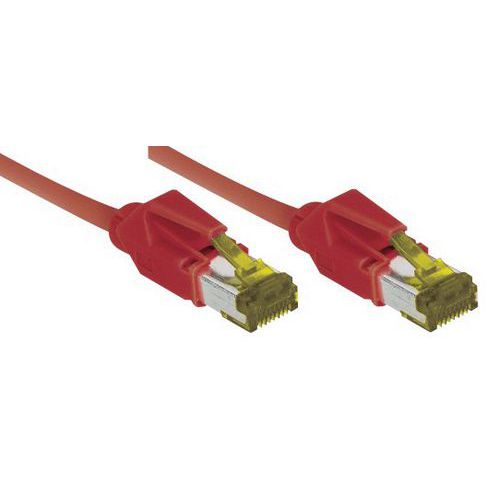 Cordon RJ45 câble catégorie 7 S/FTP LSOH snagless rouge 7,5m