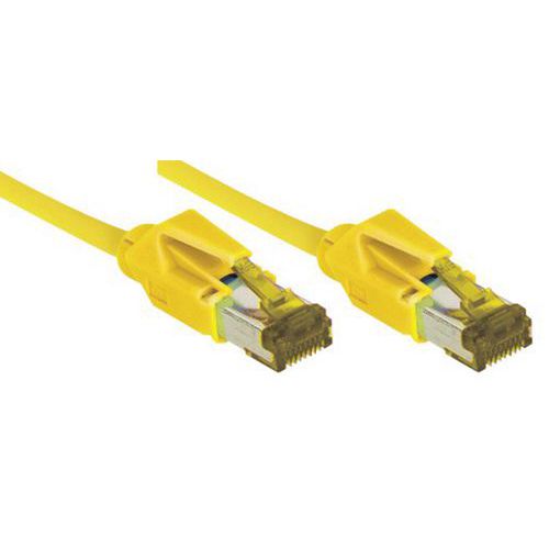 Cordon RJ45 câble catégorie 7 S/FTP LSOH snagless jaune 0,3m