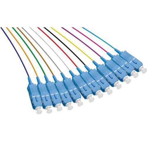 Set de 12 connecteurs panachés PIGTAIL OS2 SC/UPC LSOH - 2m
