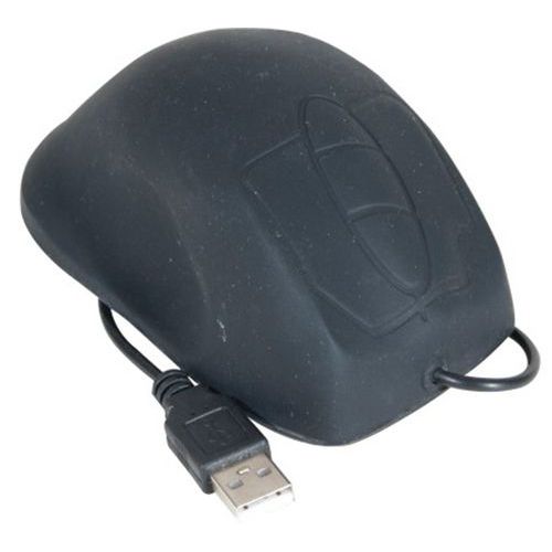 Souris étanche en silicone USB/PS2 noire Souris étanche en silicone USB/PS2 noire