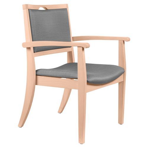 Fauteuil bridge bariatrique assise et dossier abaka - structure hêtre Sunset Creation