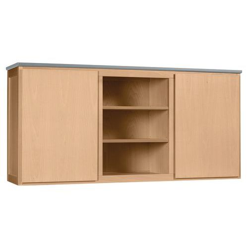 Crédence 2 portes et étagères pour buffet Mona plateau stratifié Sunset Creation