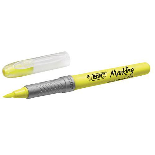 Surligneur BIC Highlighter Grip Flex Jaune Manutan.fr