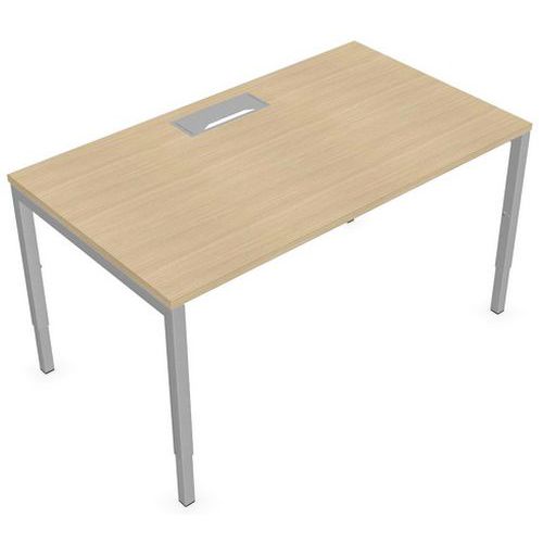 Bureau droit Misao - Pied U ajustable Chêne/Alu -  Manutan