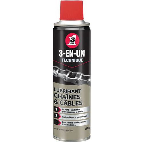 Lot de 6 à 12 lubrifiants chaînes & câbles - 3-EN-UN