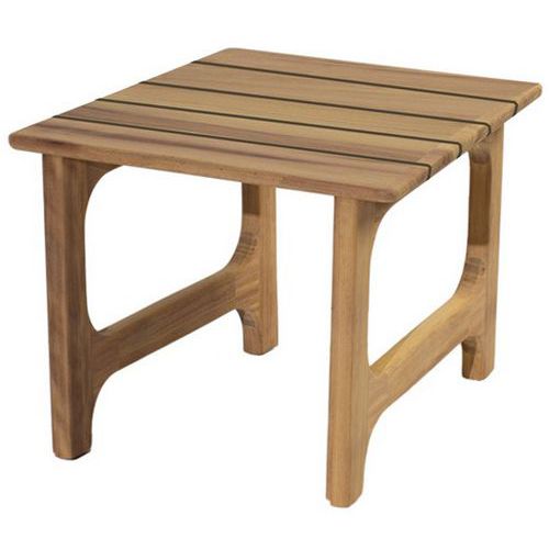 Table basse St Malo 50 x 50 cm - plateau et piètement Iroko