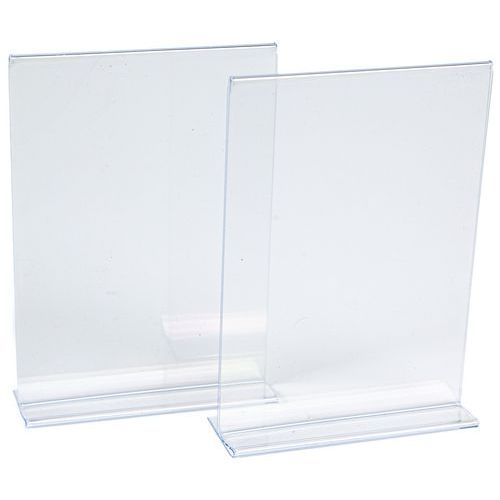 Présentoir de table transparent forme T droit - Manutan Expert Présentoir de table transparent forme T droit - Manutan Expert