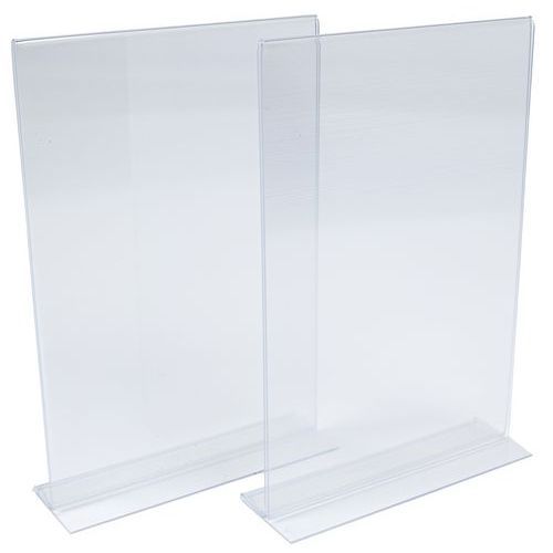 Présentoir de table transparent forme T droit - Manutan Expert Présentoir de table transparent forme T droit - Manutan Expert