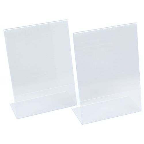 Présentoir de table transparent forme L incliné - Manutan Expert Présentoir de table transparent forme L incliné - Manutan Expert