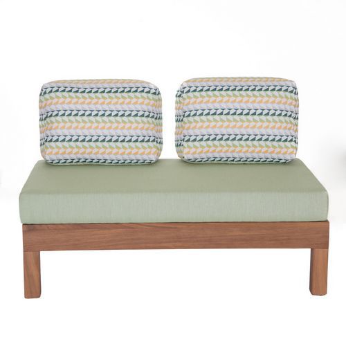 Fauteuil lounge Aris 2 places en Iroko avec coussin Fauteuil lounge Aris 2 places en Iroko avec coussin
