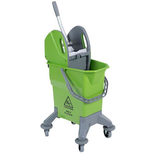 Seau roulant avec presse à machoires - 25 L - Manutan