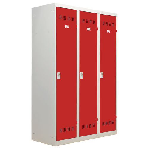 Vestiaire industrie salissante - Largeur 400 mm - 3 colonnes - Vinco