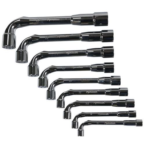 Jeu de 9 clés à pipe débouchées 6x12 pans - Manutan