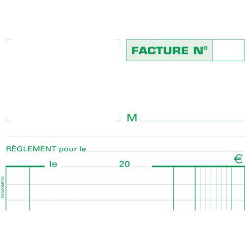 Manifold factures 21x13,5cm 50 feuillets dupli autocopiants