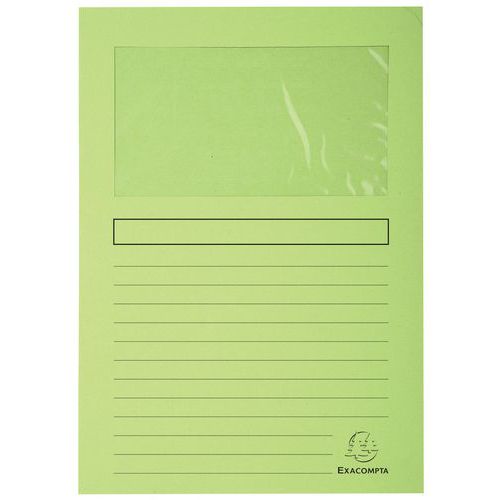 Paquet de 100 chemises à fenêtre super 160g/m2 - 22x31cm - Exacompta