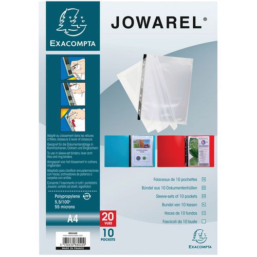 Faisceaux standard jowarel® en polypropylène 20 vues A4