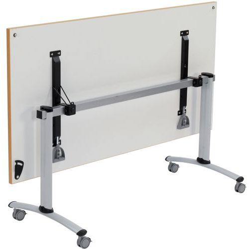Table mobile à plateau rectangulaire pliant - Gris clair Table mobile à plateau rectangulaire pliant - Gris clair