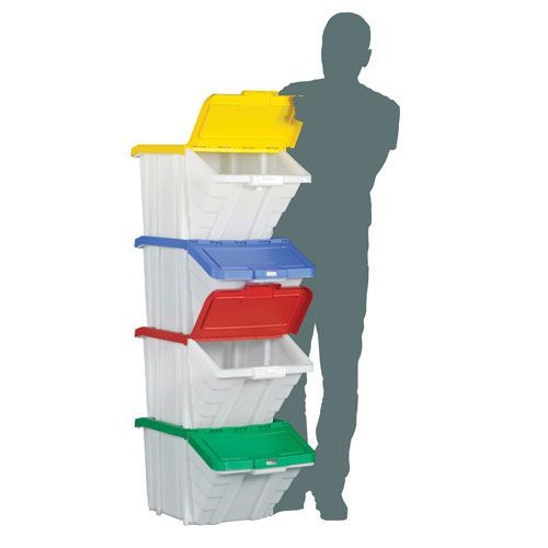 Bacs avec couvercles de couleur - 50 l