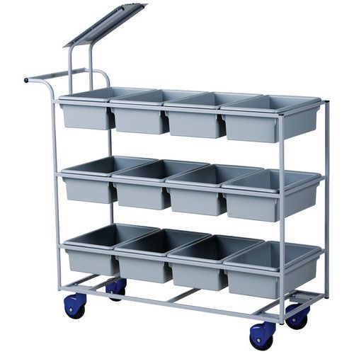 Chariot acier collecte des commandes et du courrier - Longueur 1190 mm - Capacité 150 kg Chariot acier collecte des commandes et du courrier - Longueur 1190 mm - Capacité 150 kg