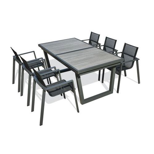 Table jardin Ohos 251x95cm + 6 fauteuils - DCB Garden