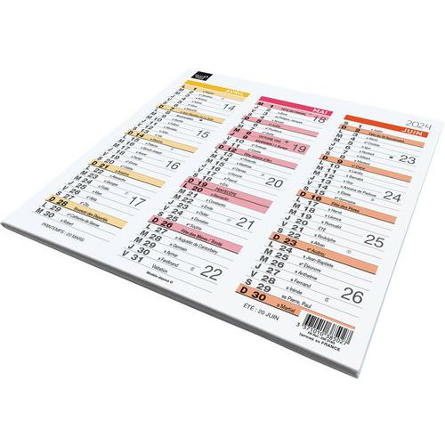 Calendrier origami  arc en ciel - Année 2024 - Quo Vadis