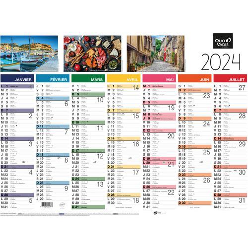 Calendrier fantaisie Tradition - 55 x 40,5 cm - Année 2024 - Quo Vadis Calendrier fantaisie Tradition - 55 x 40,5 cm - Année 2024 - Quo Vadis