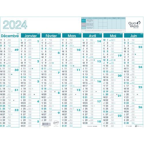 Calendrier banque - 55 x 43 cm - Année 2024 - Quo Vadis - Manutan.fr Calendrier banque - 55 x 43 cm - Année 2024 - Quo Vadis - Manutan.fr