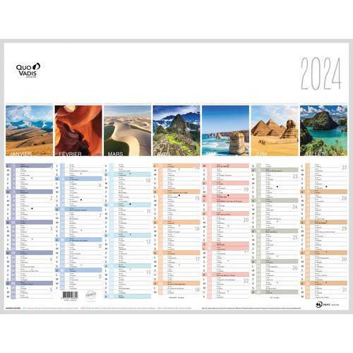 Calendrier fantaisie La Terre - Année 2024 - Quo Vadis